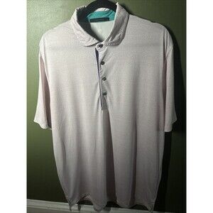 Greyson Polo Shirt Mens L Pink Floral Print Performance Golf Icon Stretch